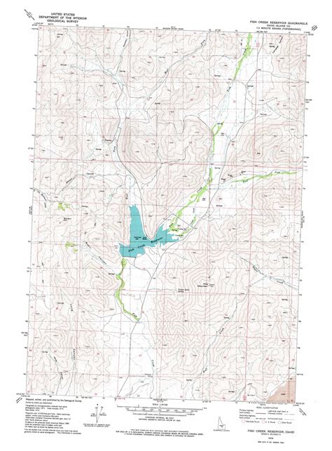 Fish Creek Reservoir Topographic Map 124000 Scale Idaho