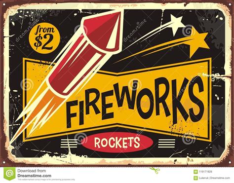 Vintage Fireworks Rockets Stock Photo 126698946