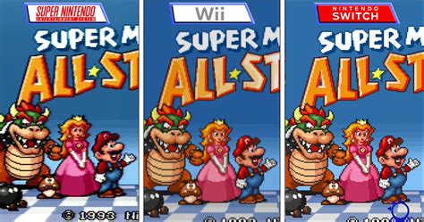 youtuber creates side by side video comparison of super mario all stars on snes wii and switch