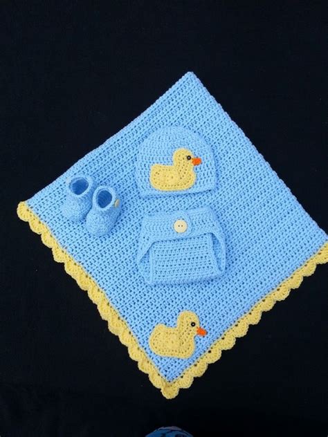 Crochet Baby Duck Set Manualidades Cobijas Para Bebe Ganchillo