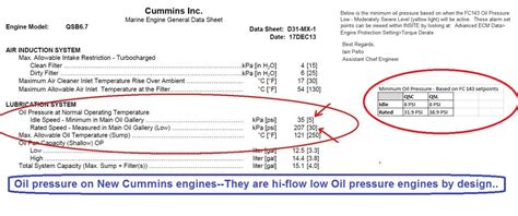 Understanding Cummins Marine Diesel Engine Oil Pressure Specifications Seaboard Marine