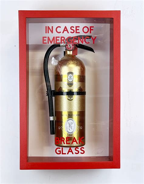 In Case Of Emergency Break Glass Full Size Champagne Fire Extinguish