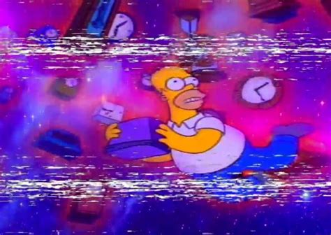 The Simpsons Character Is Holding A Remote Control In Front Of A Purple