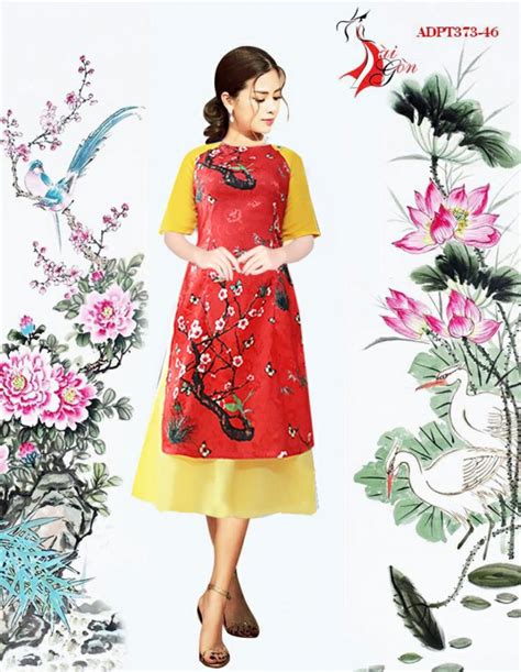 Những chiếc áo dài được lấy cảm hứng từ nét đẹp cổ xưa với họa tiết gạch bông nhiều màu sắc hay hoa văn chấm bi, hoa nhí chính là xu hướng áo dài tết 2021. Áo dài cách tân Tết 2020-2021 cho người béo