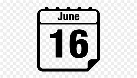June 16 Daily Calendar Page Vector Calendar Icon June 16 Free