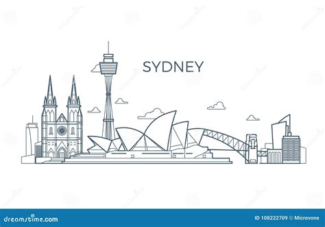 Sydney City Line Skyline With Buildings And Architecture Showplaces