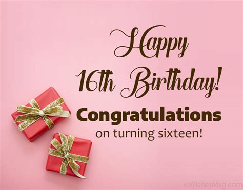 16th Birthday Wishes Messages And Greetings Wordings