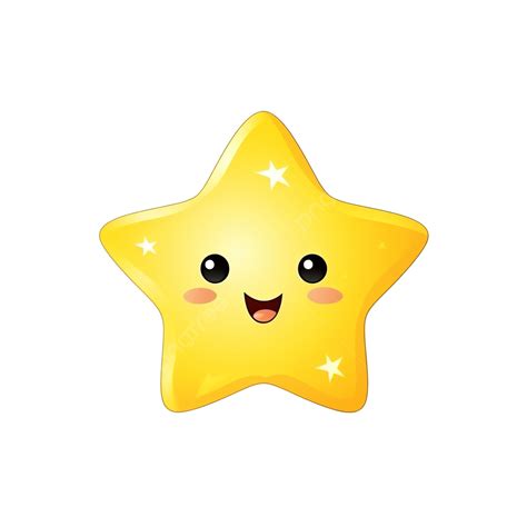Cute Yellow Star Illustration For Decoration Star Cute Cartoon Png
