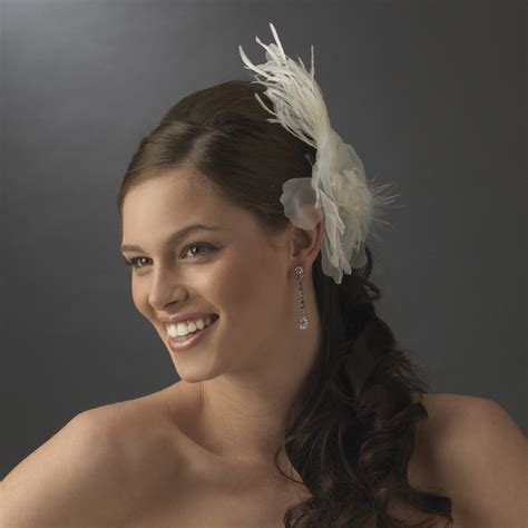 Blow gently on the feather to send out your spiritual intent or to put yourself into a trance. Bridal Feather Hair Piece with Crystals Comb 1517 (White ...