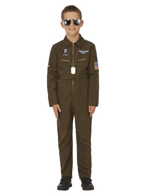Top Gun Maverick Childs Aviator Costume Green Au