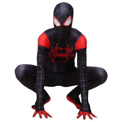 Adult Miles Morales Into The Spider Verse Cosplay Jumpsuit Costume Zen