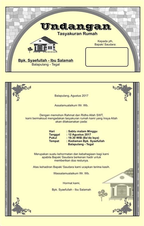 Contoh surat undangan peresmian rumah baru. Desain UnNi