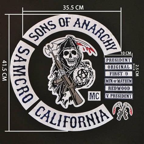 Sons Of Anarchy California 355cm Iron On Embroidered Jacket Etsy