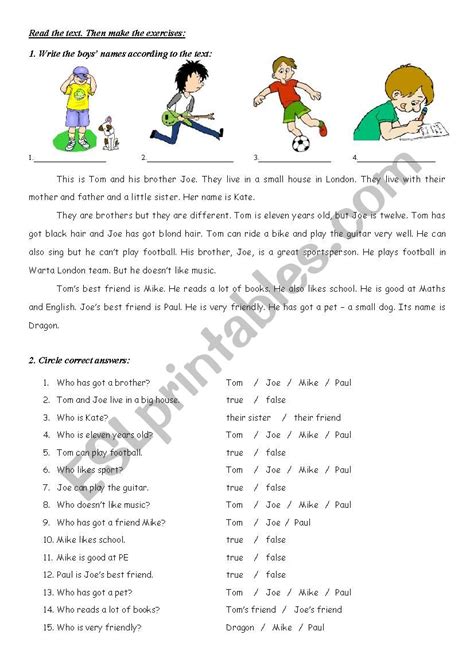 Reading Simple Present Worksheet Bank2home Com