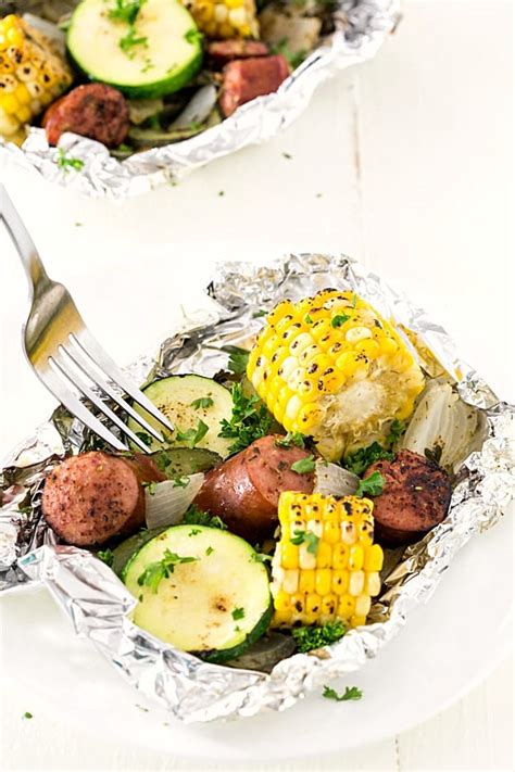 Kielbasa Sausage & Grilled Vegetables in Foil - Gal on a ...