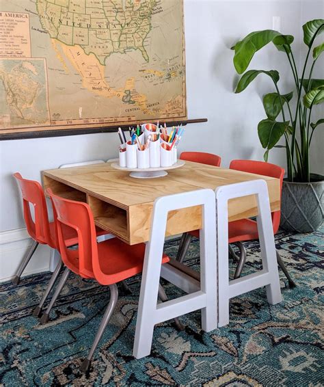 Learn How To Build This Darling Modern Kids Craft Table That Extends