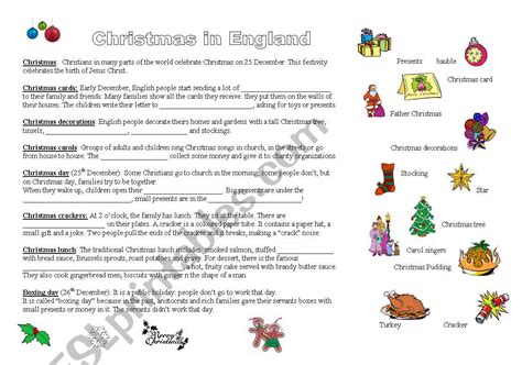 Christmas Tradition In England Esl Worksheet By Laurencemiles