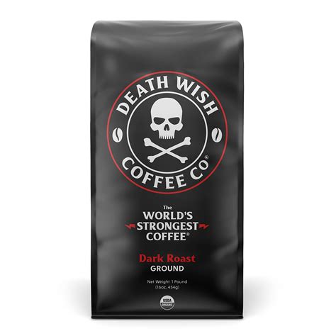 Buy Death Wish Coffee Dark Roast Grounds 16 Oz The Worlds