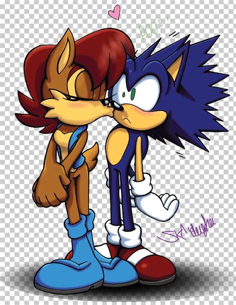 Sonic The Hedgehog Princess Sally Acorn Love Romance Kiss Png Clipart