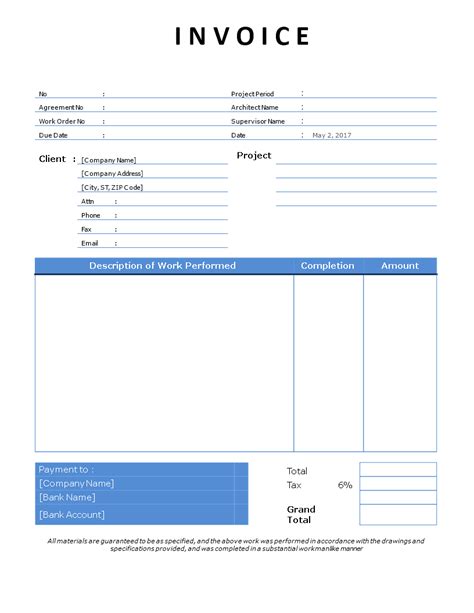 Free Contractor Invoice Example Template Word Templates At