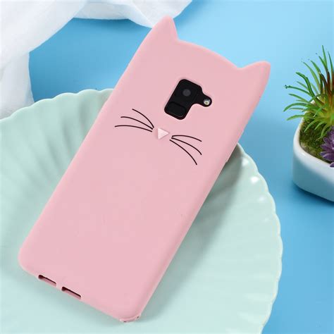 Dulcii Cute 3d Mustache Cat Silicone Case For Samsung Galaxy A8 2018