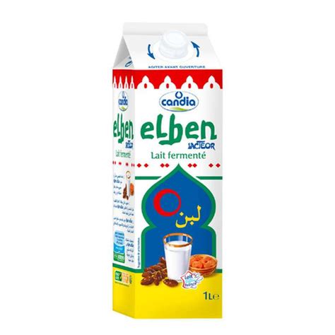 Lait frais fermenté maigre pasteurisé elben Lacteor Candia 1 L