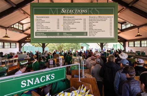 Masters Food Menu Prices 2 Snacks And Sandwiches At Concessions