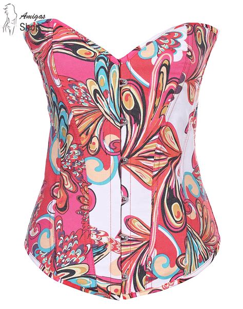 sex multi color butterfly corset top overbust women waist lingerie bustier espartilho cincher