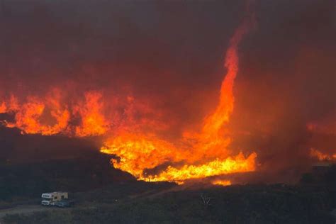 Firefighter Captures Unbelievable Fire Tornado Spinning Out Of Control