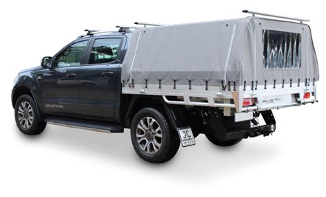 Canvas canopy, canvas canopies, aluminium canopy, aluminium canopies, rifle stands, tonneau covers, trailer conversions, transporting passengers, hunting frames, game viewing frames. Canvas Canopies - Tip Top Equipment