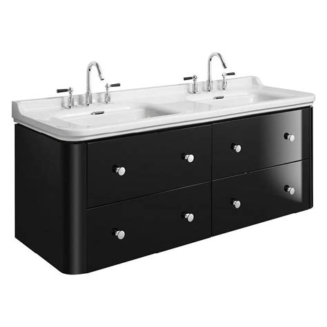 We even have vanity units to fit corner basins, so you can browse here no matter what your bathroom layout. Crosswater Bauhaus Waldorf 1500mm Black Gloss Four Drawer ...