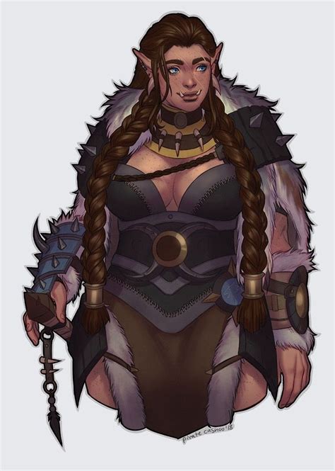 Half Orc Bit Elfy Female Fighter Warrior Character Inspiration For