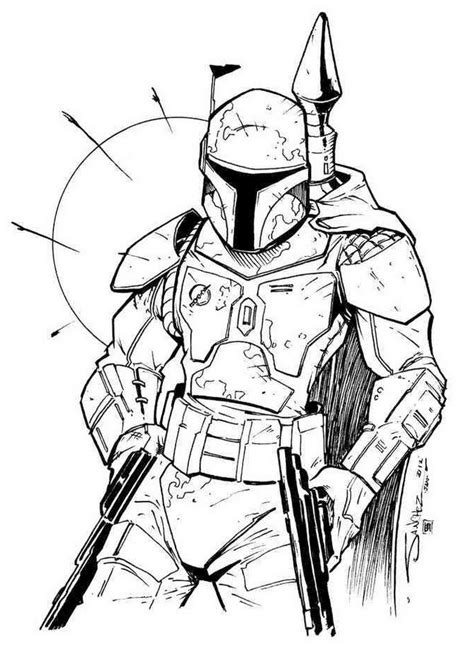 Pretty Awesome Boba Fett Coloring Sheet