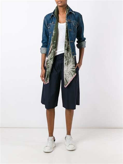 Lyst Odeeh Wide Leg Bermuda Shorts In Blue