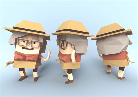 3d Low Poly Characters On Behance