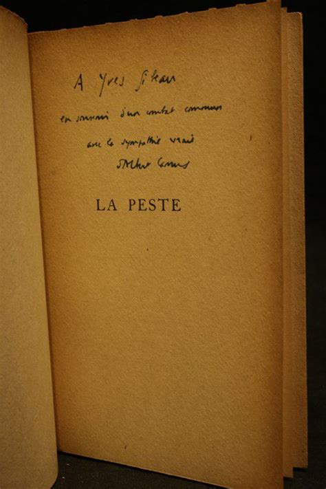 Camus La Peste Autographe Edition Originale Edition