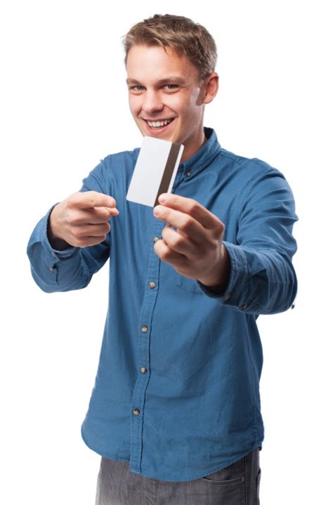 Check spelling or type a new query. Man glimlachend wijzend op een credit card | Gratis Foto