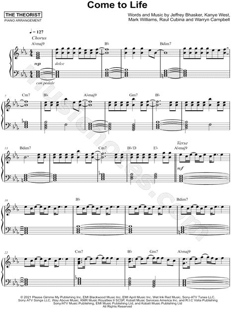 The Theorist Come To Life Sheet Music Piano Solo In Eb Major