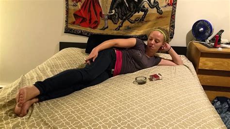 ashley smokes on the bed barefooted youtube