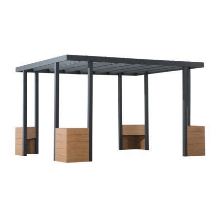 Sunjoy Marbella X Ft Outdoor Patio Black Steel Frame Pergola