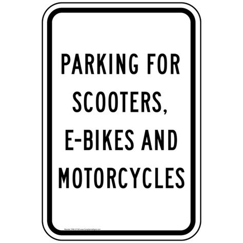 Vertical Sign Parking Reserved Parking For Scooters E Bikes