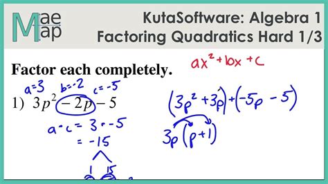Kuta Software Infinite Algebra 1 Factoring Trinomials A 1 Answers