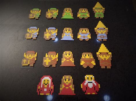The Legend Of Zelda Characters Nes Perler Sprites Coasters Etsy