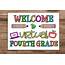 Welcome To Virtual Fourth Grade Sign  First Day Of 4th 864517