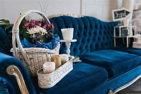 Velvet Royal Blue Tufted Sofa on a gold frame! | Blue ... Details about modern tufted sofa linen split back recliner sleeper futon couch, blue.