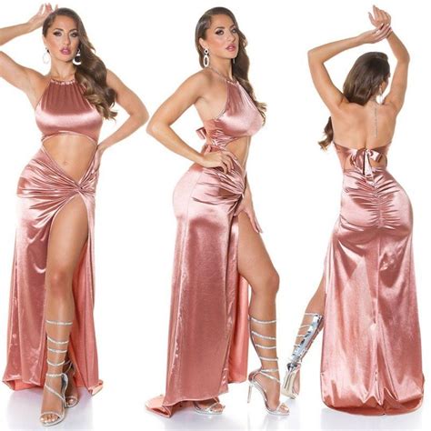 Comprar Vestido Largo De Noche Sexy Rosa Vestidos Largos Fiesta