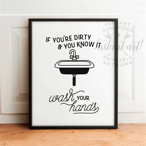 They're truly the perfect canvases for telling your life's stories and can give guests a hint at who you are. Funny bathroom art, PRINTABLE art, Bathroom wall decor, If you sprinkle when you tinkle ...