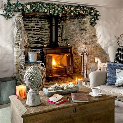 This mantel gets dressed up for the holidays with greeting cards clipped to a stretched length of yarn, amaryllis. The Fireplace Ideas Has Been an Ancient Touch for Modern ...