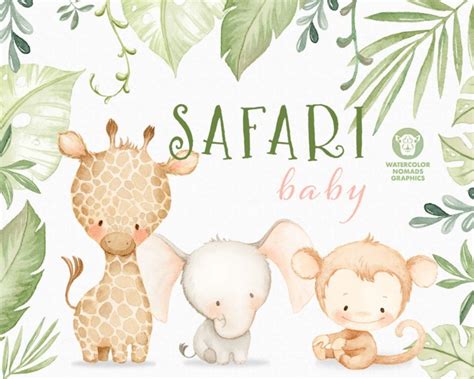 Safari Baby Aquarela Kit Digital No Elo7 Cenário Arquivo