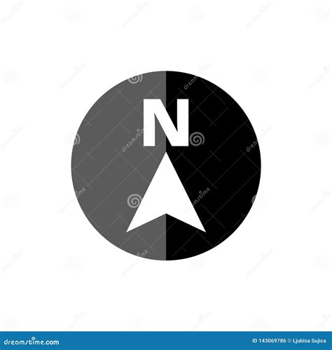 North Arrow Icon N Direction Simple Vector Logo Stock Vector
